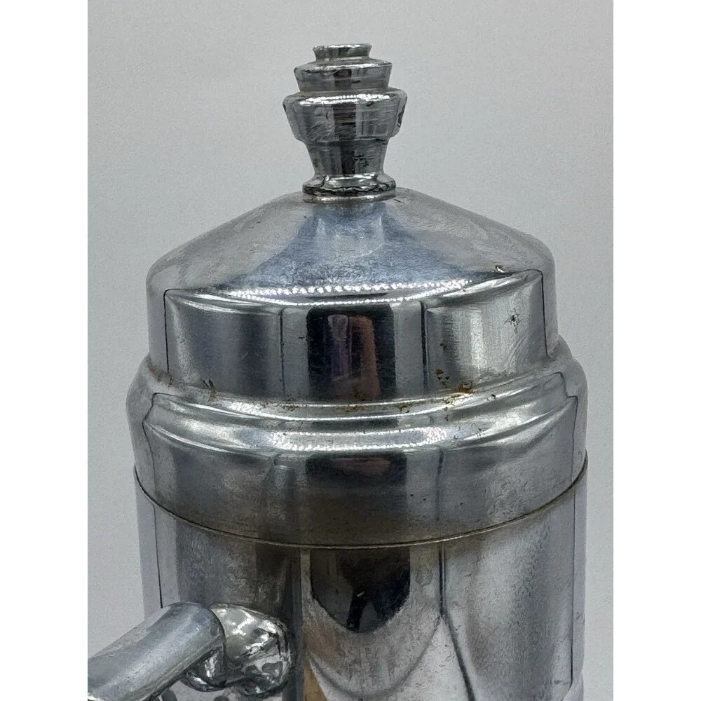 Art Deco Chrome Silver Cocktail Set With 6 Cups And Tray Ice Hot Carafe
